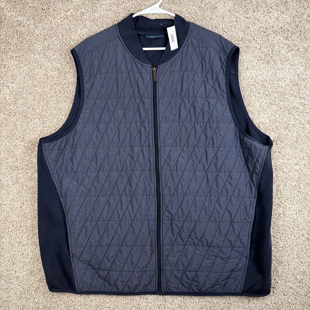 Perry Ellis Blue Vest Windbreaker Full Zip Men's Size 3XL